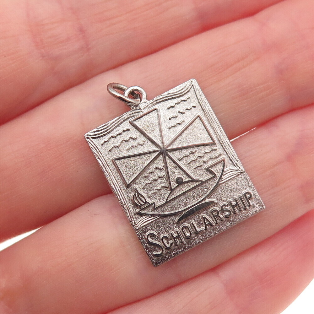 Antaya 925 Sterling Silver Vintage Scholarship Mini Charm Pendant